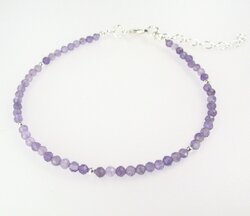 Armband Amethyst mit Silberperlen