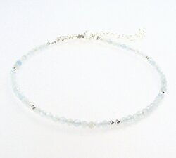 Armband Aquamarin mit Silberperlen