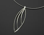 sim Collier Lines navette, groß, Silber