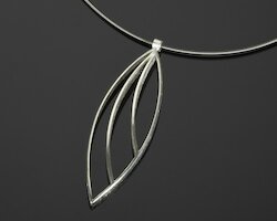 sim Collier Lines navette, groß, Silber