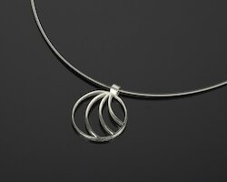 sim Collier Lines rund, klein, Silber