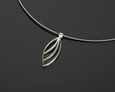 sim Collier Lines navette, klein, Silber