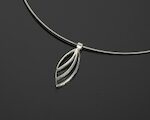 sim Collier Lines navette, klein, Silber