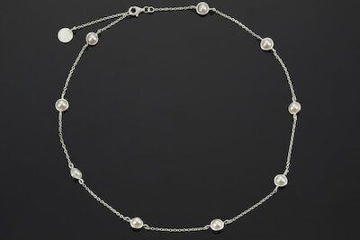 sim Schmuck Kette Christina's pearls, kurz, Perle, Silber