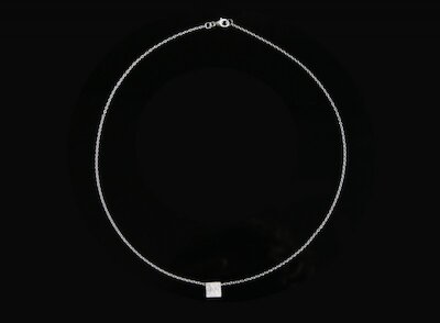 sim Schmuck Kette simies, square, eisgekratzt, Silber