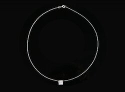 sim Schmuck Kette simies, square, eisgekratzt, Silber