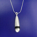 sim Schmuck Kette mit Tropfen-Anhänger, Acryl, Silber