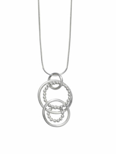 Sim Schmuck Kette Silver Balls, länglich, Silber