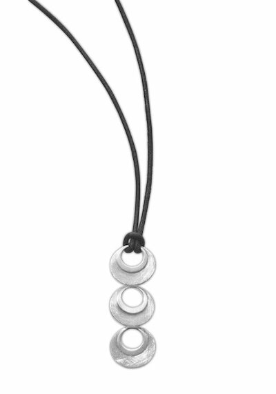 Sim Schmuck Kette Mira, Leder, Silber