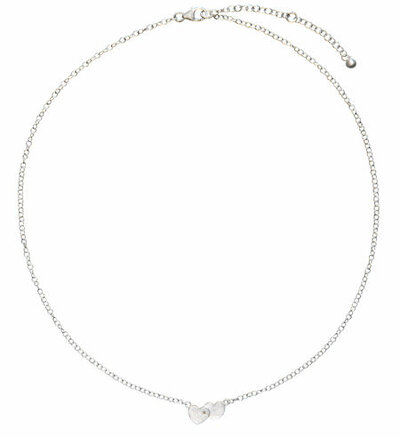 sim Schmuck Shiny Hearts, zwei Herzen, Diamant, Silber