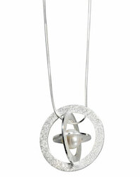 sim Schmuck Kette Stella, Perle, Silber