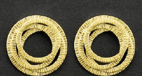 sim Schmuck Ohrstecker Swirl, gold, groß