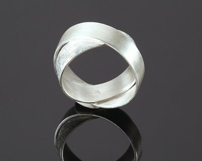 sim Schmuck Ring Eva, crossed, Silber