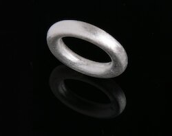 sim Schmuck Ring single 5mm, eisgekratzt, Silber
