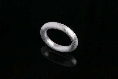 sim Schmuck Ring single 4mm, eisgekratzt, Silber