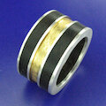 sim Schmuck Ring Indian Laurel, vergoldet, Holz, bicolor