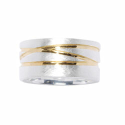 sim Schmuck Ring Streifen, bicolor