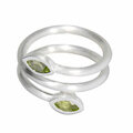 sim Schmuck Ring gewickelt, Peridot, Silber