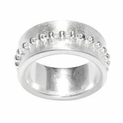 sim Schmuck Ring mit Kugelkette, Silber