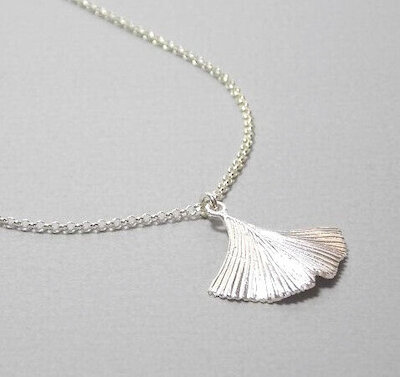 Unik Collection Kette Gingkoblatt, Silber