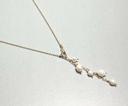 Unik Collection romantische Kette Y-Style Perlen, vergoldet