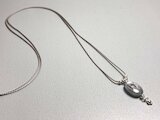 Unik Collection Kette Seide grau mit Kyanit, Silber