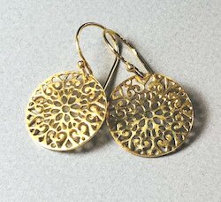 Unik Collection Ohrringe Ornament rund, vergoldet