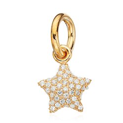 Wish Anhänger Stern Zirkonia pavé, vergoldet