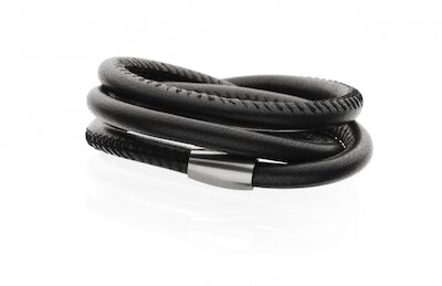 Wish Armband Leder, schwarz