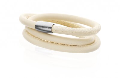 Wish Armband Leder, creme