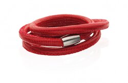 Wish Armband Leder Echsenprägung, rot