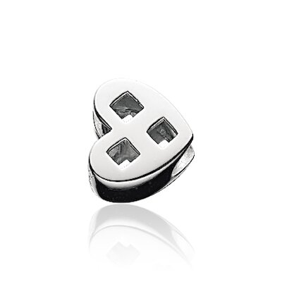 Wish Bead Herz Raute, silber