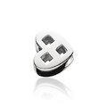 Wish Bead Herz Raute, silber