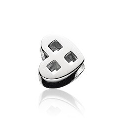 Wish Bead Herz Raute, silber