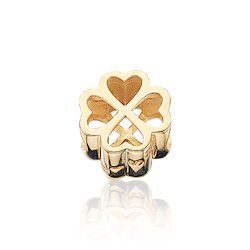Wish Bead Kleeblatt, vergoldet