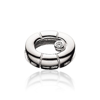 Wish Bead oval mit Zirkonia, silber