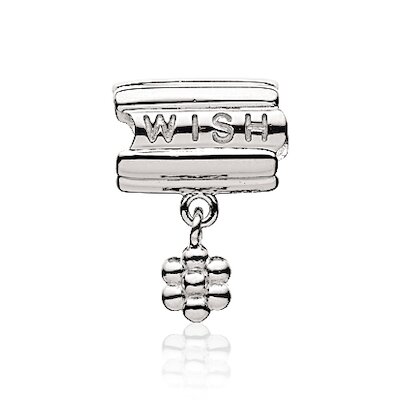 Wish Bead mit Blumenanhänger, silber