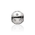 Wish Bead rund mit Zirkonia, silber