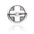 Wish Button-Bead Kreuz/Zirkonia, silber