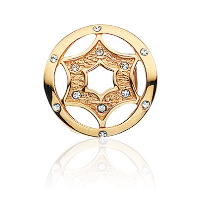 Wish Button-Bead Stern mit Zirkonia, vergoldet