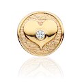 Wish Button-Bead Herz/Zirkonia, vergoldet